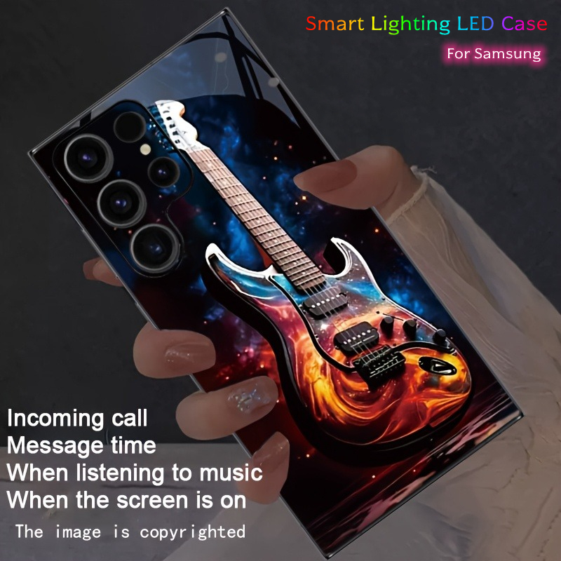 Led Flash Case - Starry Sky Guitar Luminous Case For
