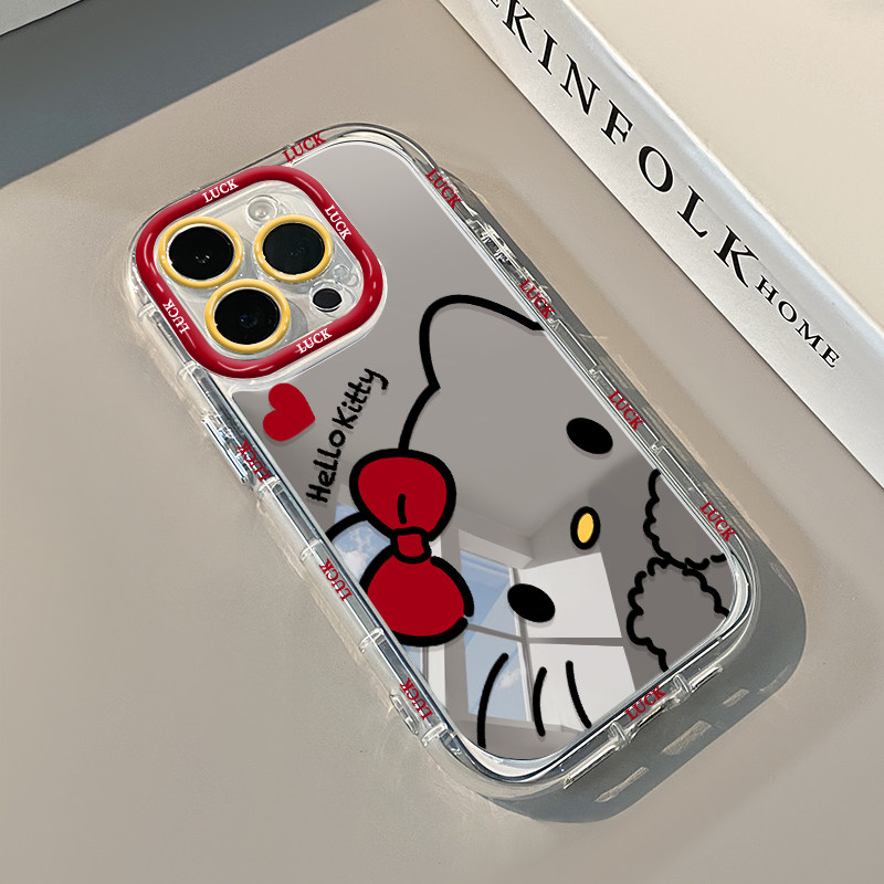 Phone Accessories Red - Red Bow HelloKitty Mirror Phone Case