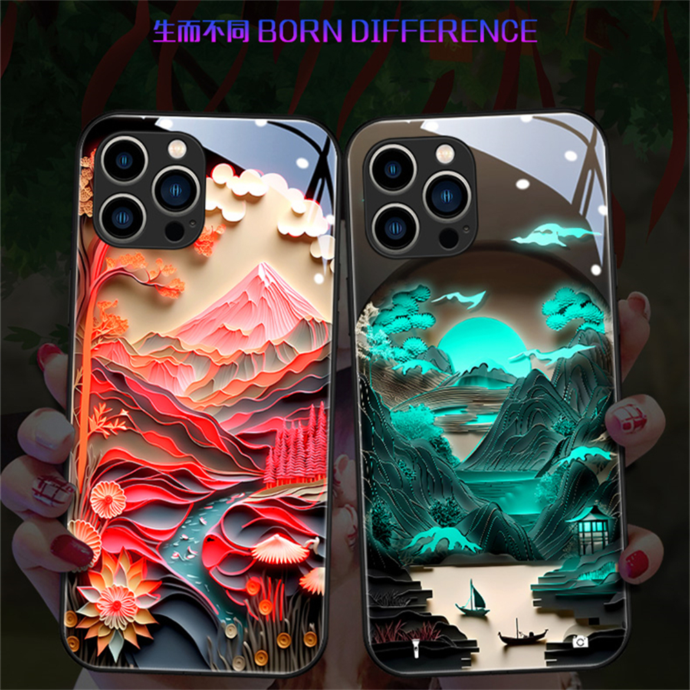 Led Flash Case - Japan Mount Fuji Design Sound Control