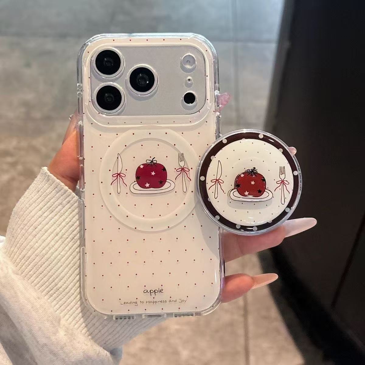 Phone Accessories Red - Vintage Red Apple Phone Magnetic Grip