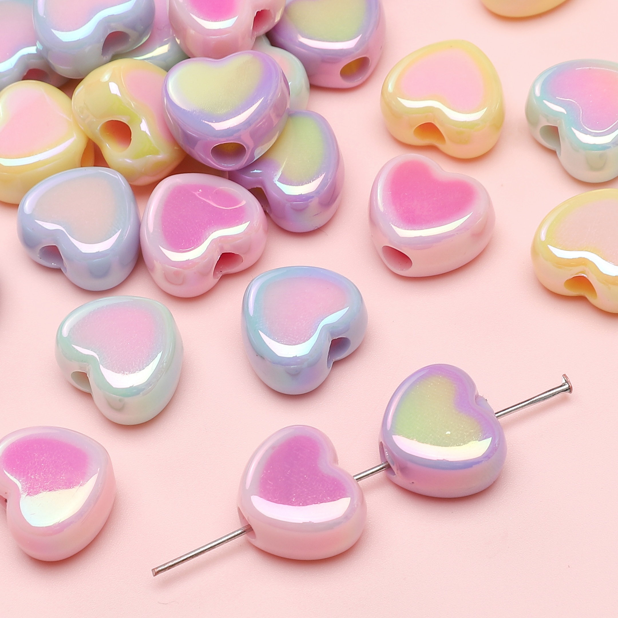 Phone Accessories Jewelry - 15x13mm 5pcs Heart Beads Acrylic Spacer