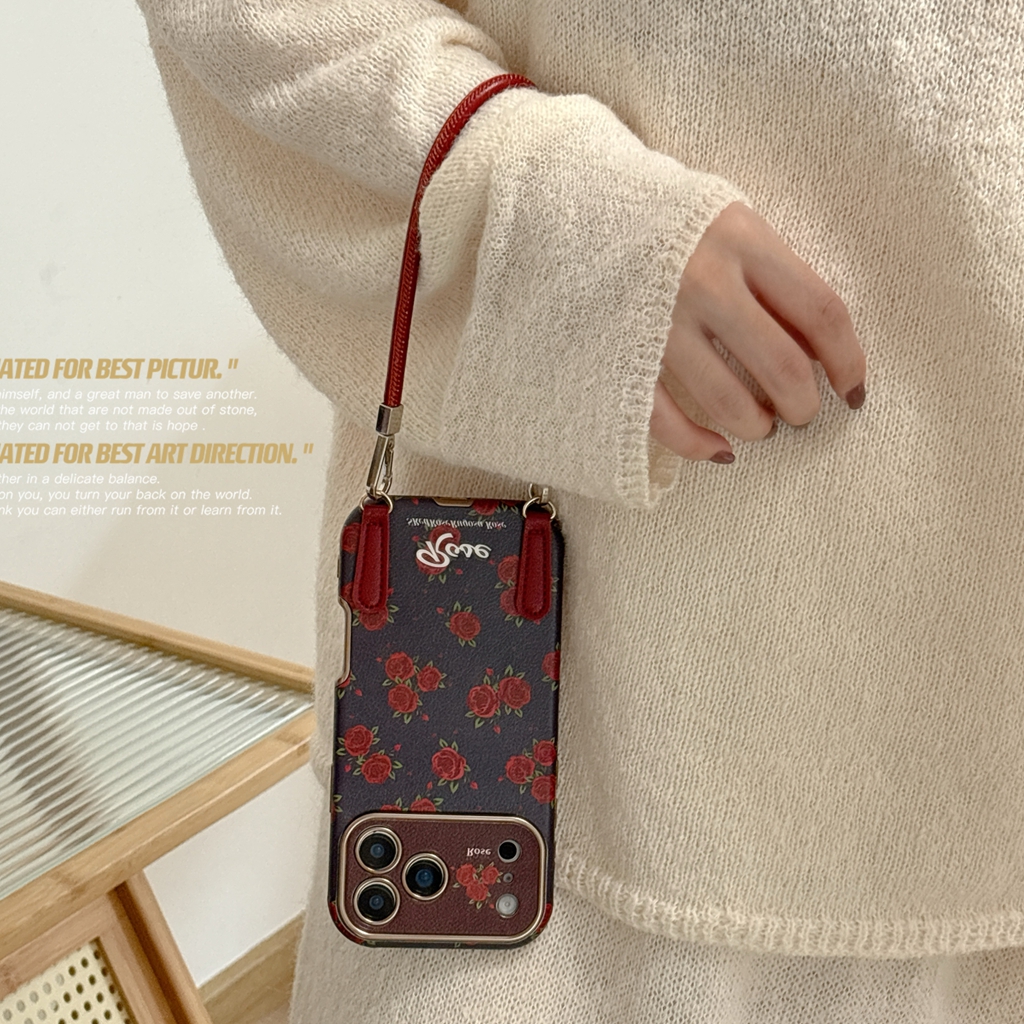 Phone Accessories Red - Retro Oil Painting Red Rose Artificial