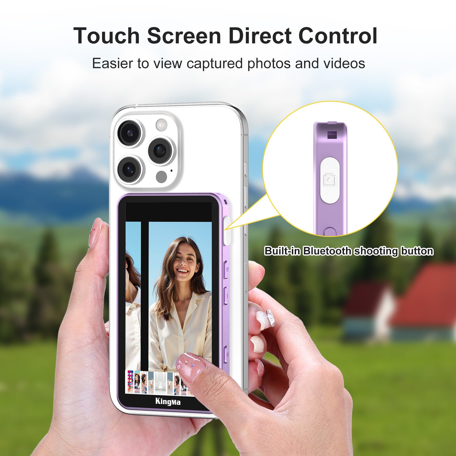 Phone Accessories Display - KingMa Magnetic Phone Vlog Selfie Touchscreen