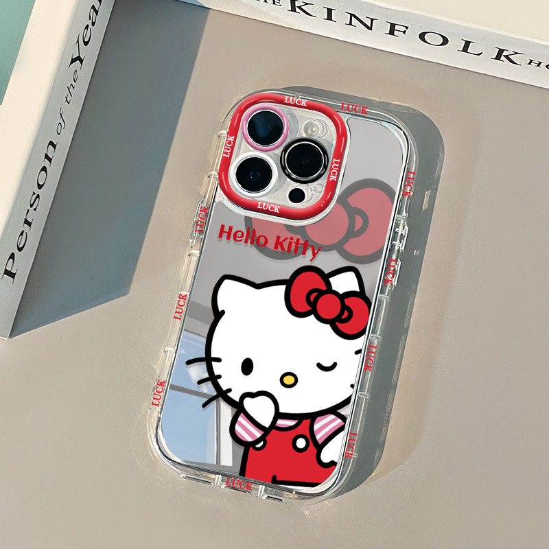 Phone Accessories Red - Cute Red Hello Kitty Mirror Phone