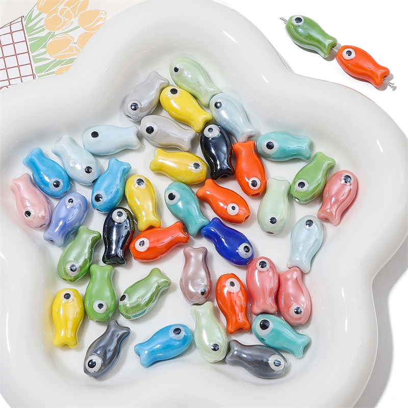 10Pcs Vintage Fish Ceramic Bea - Phone Accessories Jewelry avis et prix