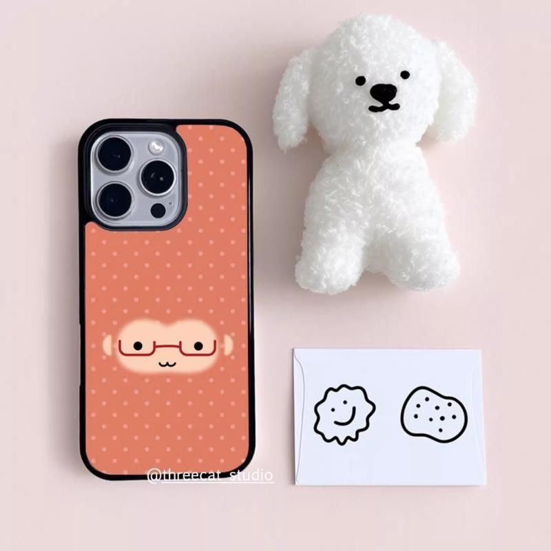 Red Glasses Monkey Face Polka  - Phone Accessories Red avis et prix