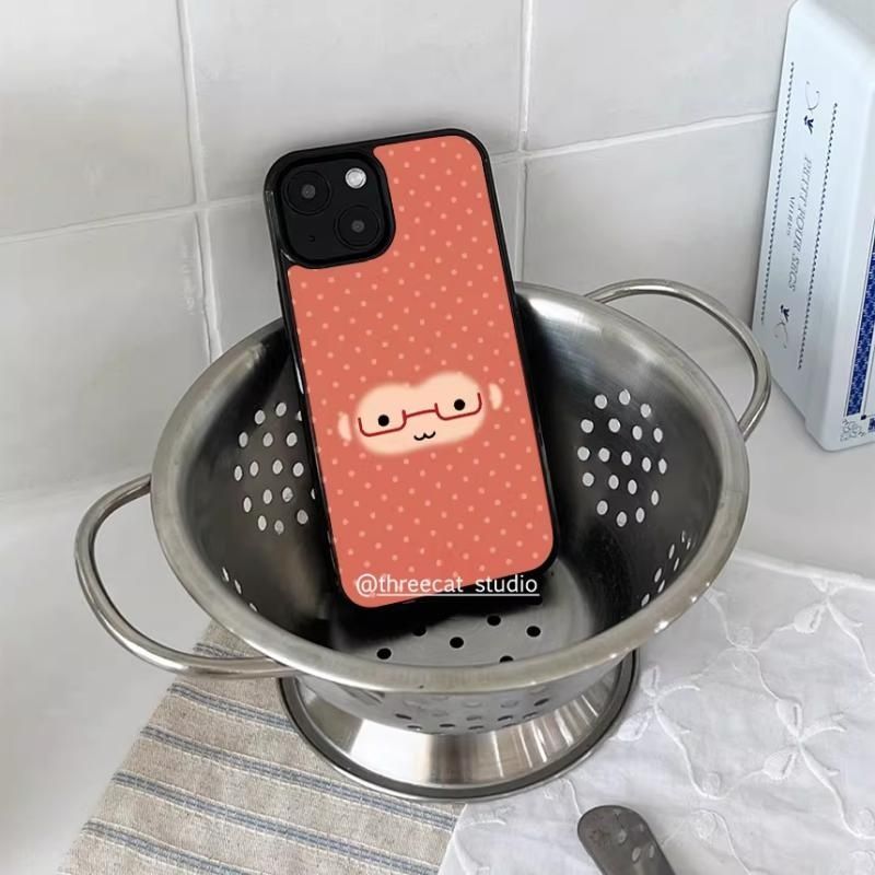 Red Glasses Monkey Face Polka  - Phone Accessories Red avis et prix
