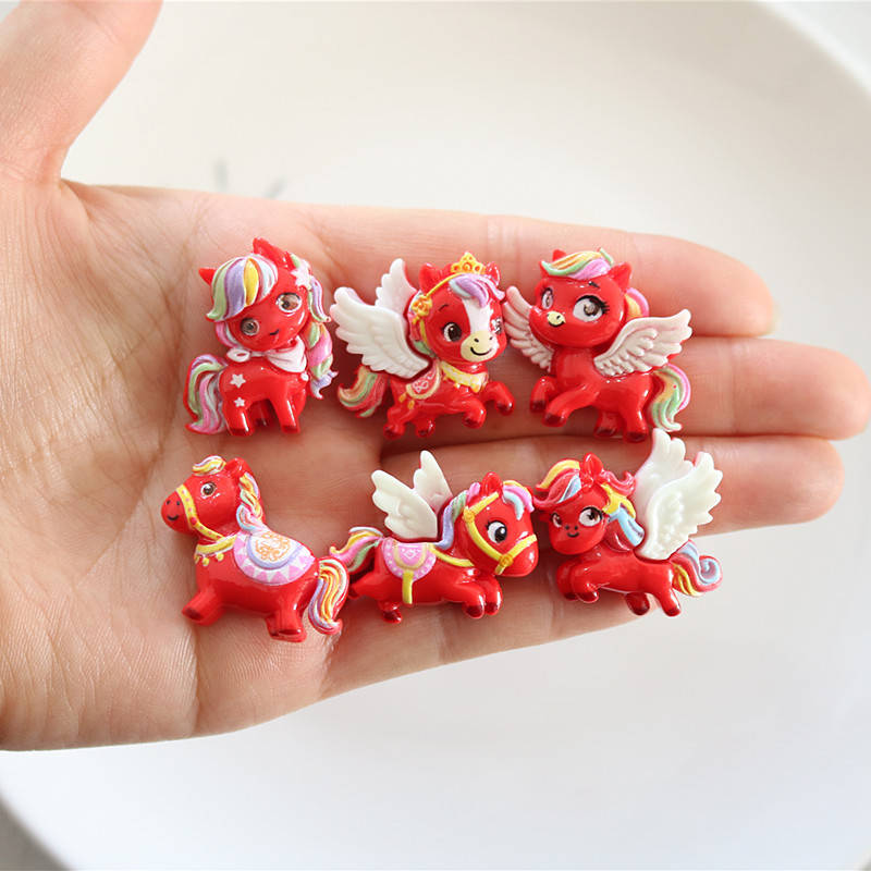 10Pcs Red Winged Horse Flat Ba - Phone Accessories Red avis et prix