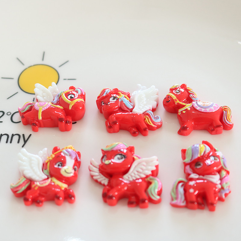 10Pcs Red Winged Horse Flat Ba - Phone Accessories Red avis et prix