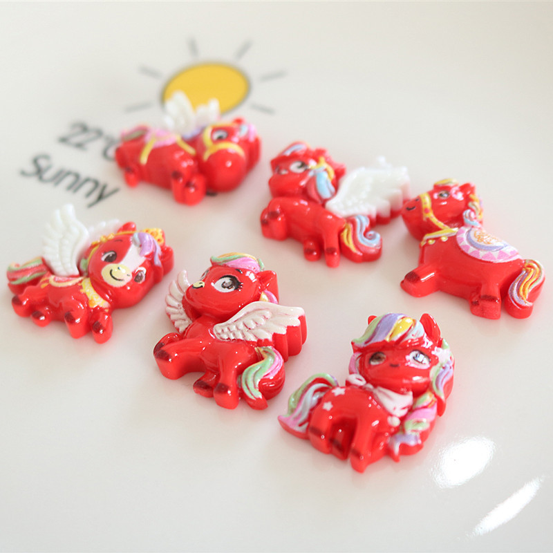 10Pcs Red Winged Horse Flat Ba - Phone Accessories Red avis et prix