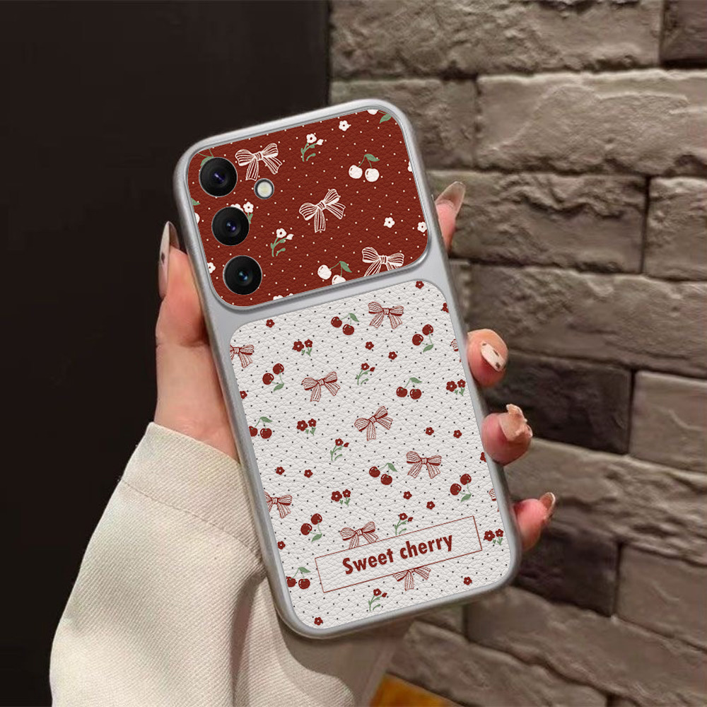 Red Cherry Bow And Flower Leat - Phone Accessories Red avis et prix