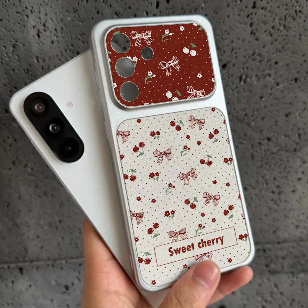 Red Cherry Bow And Flower Leat - Phone Accessories Red avis et prix