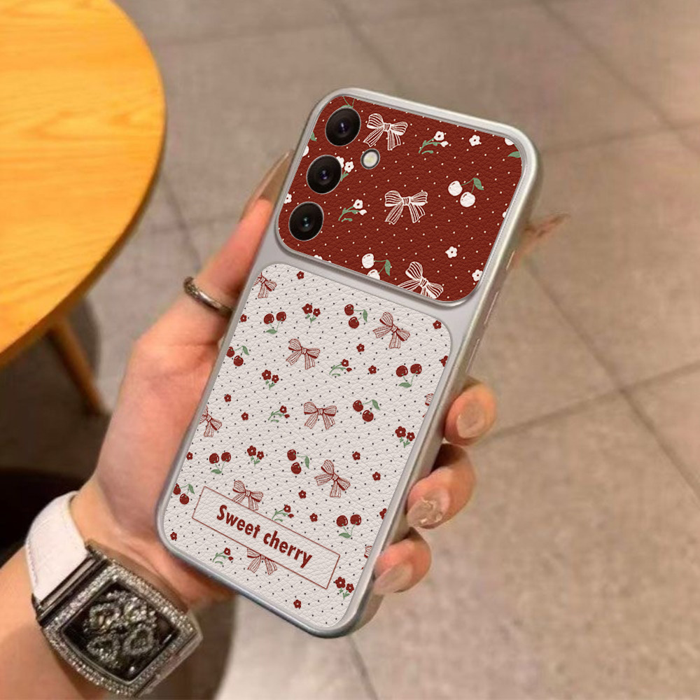 Red Cherry Bow And Flower Leat - Phone Accessories Red avis et prix