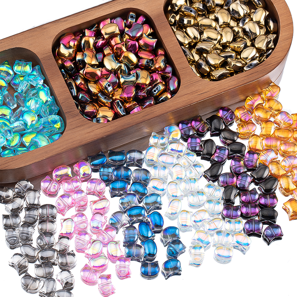 50pcs Colorful Cat Head Glass  - Phone Accessories Jewelry avis et prix