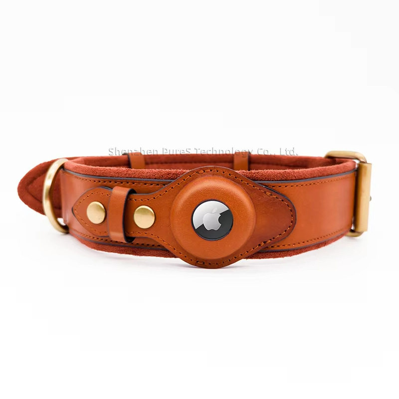 Leather Dog Collar with Tracke - Airtag Holder Case avis et prix