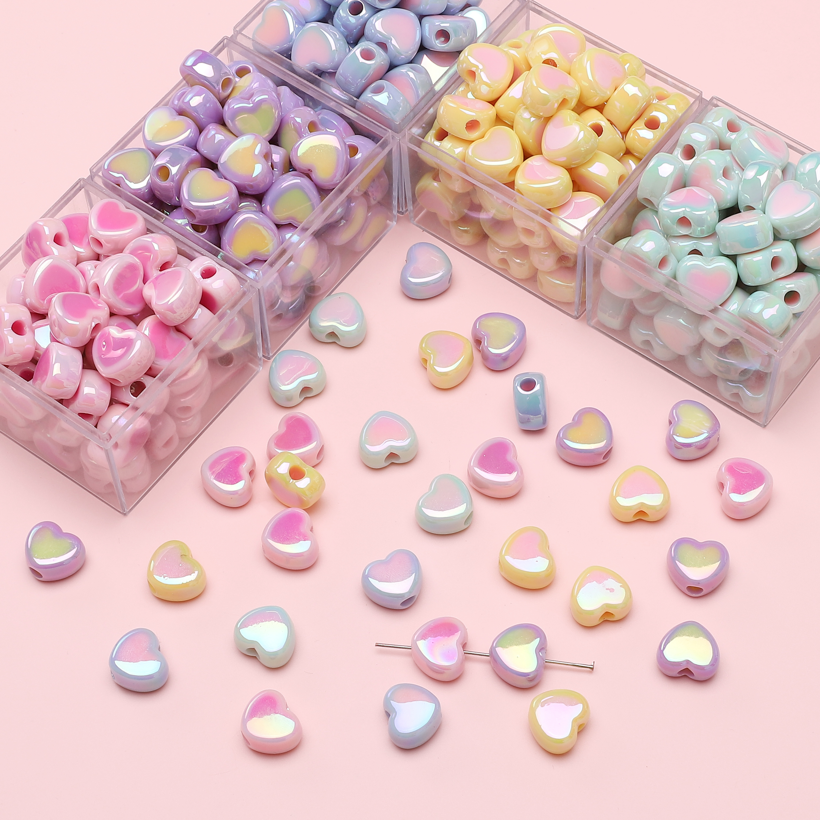 15x13mm 5pcs Heart Beads Acryl - Phone Accessories Jewelry avis et prix