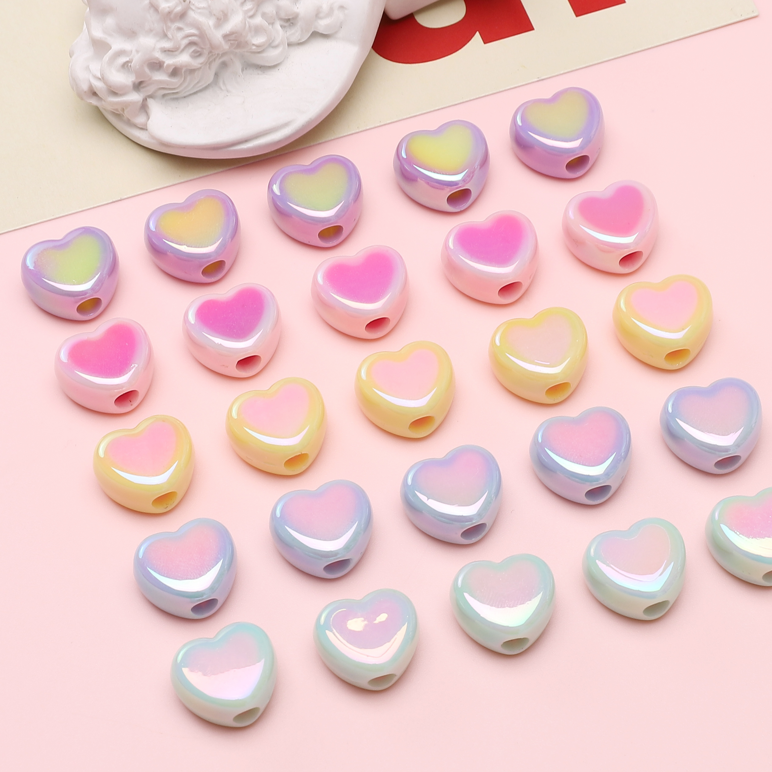 15x13mm 5pcs Heart Beads Acryl - Phone Accessories Jewelry avis et prix
