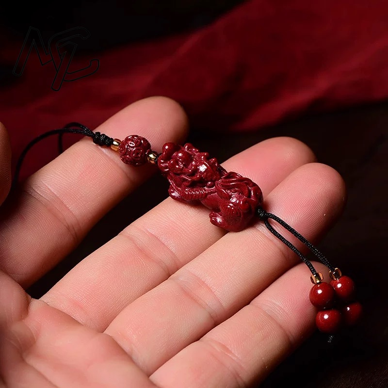 Natural Red Cinnabar Goldfish  - Phone Accessories Red avis et prix