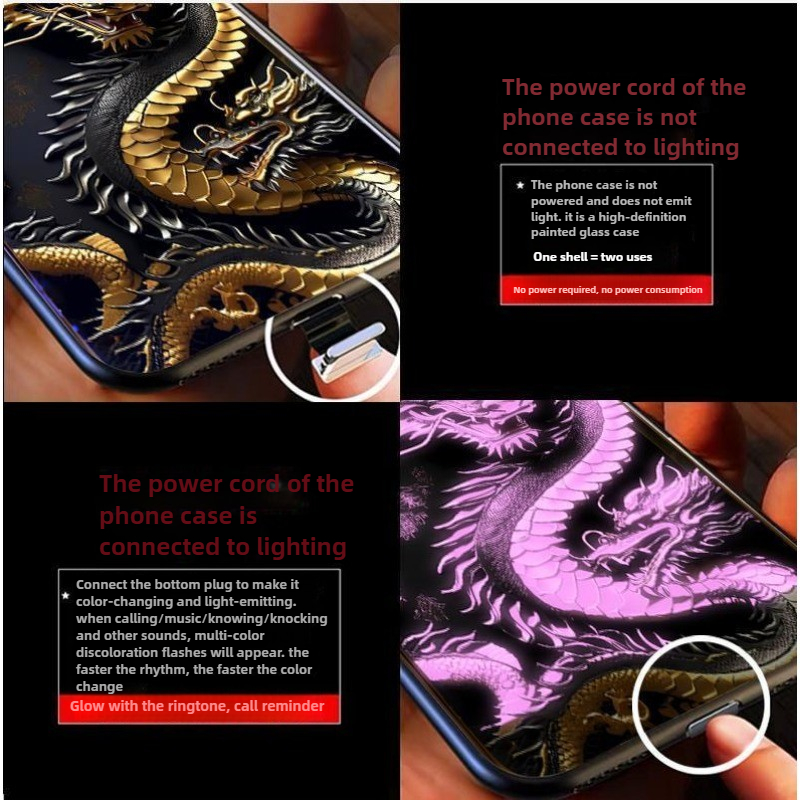 Dragon Totem Led Light Phone C - Led Flash Case avis et prix