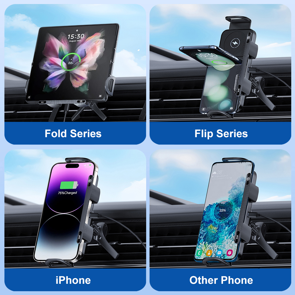 Car Wireless Charger Dual Coil - Phone Cooling Fan avis et prix