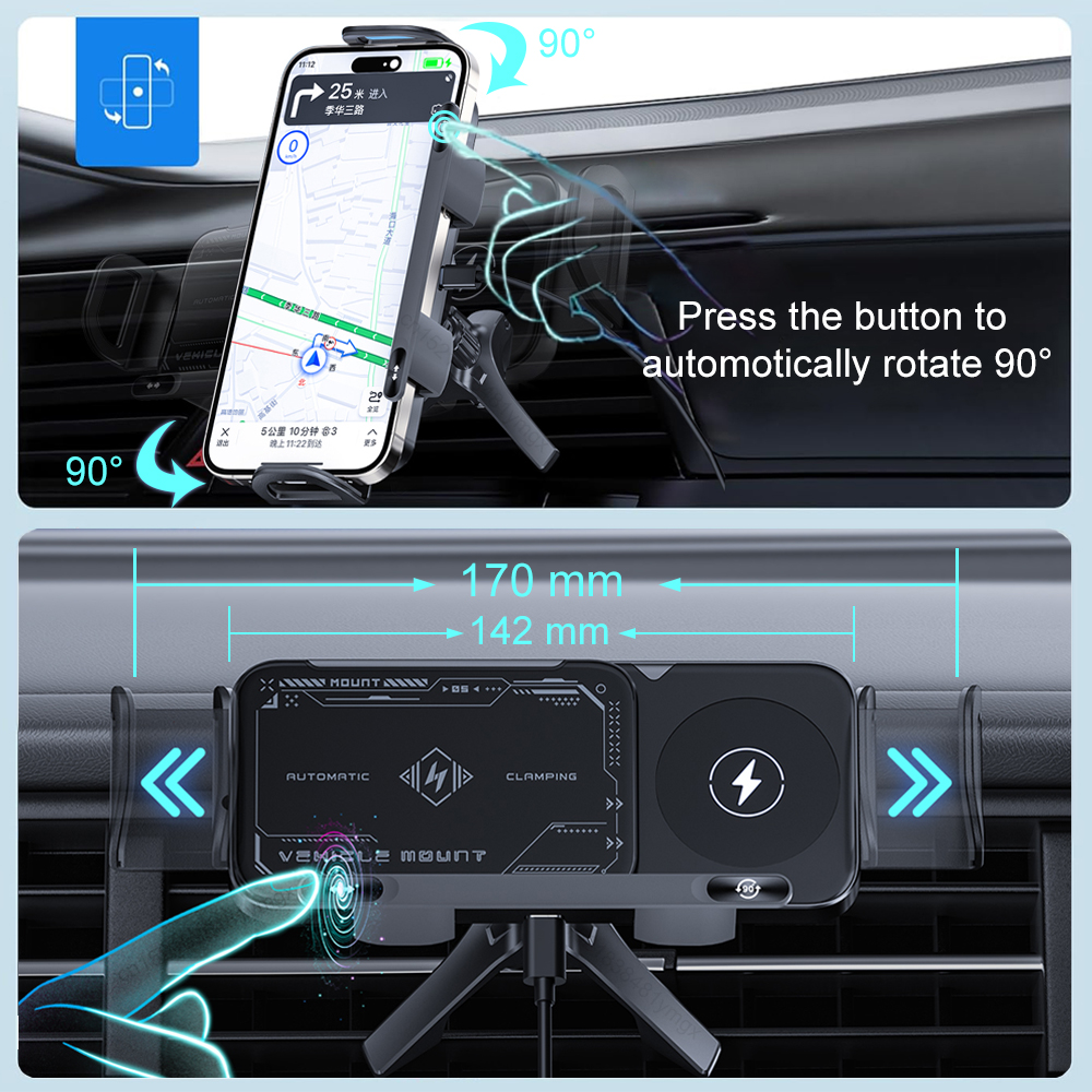 Car Wireless Charger Dual Coil - Phone Cooling Fan avis et prix