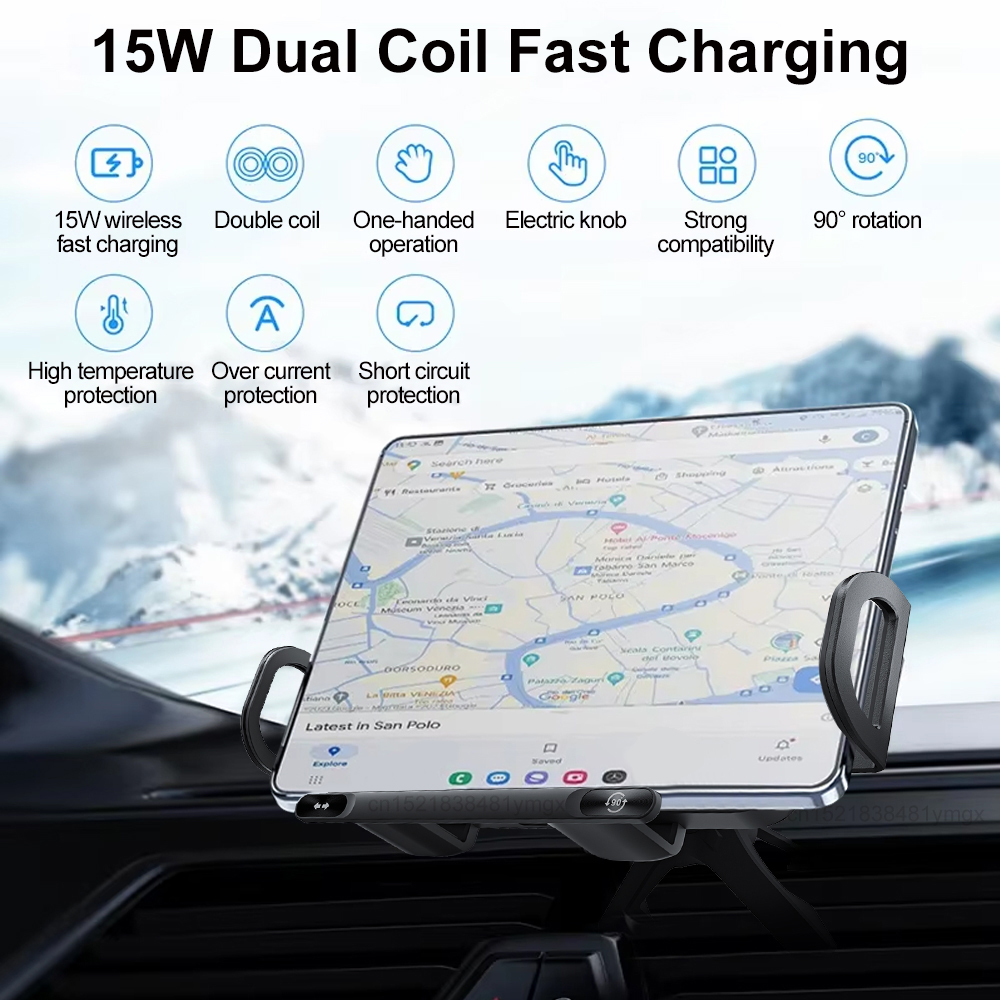 Car Wireless Charger Dual Coil - Phone Cooling Fan avis et prix