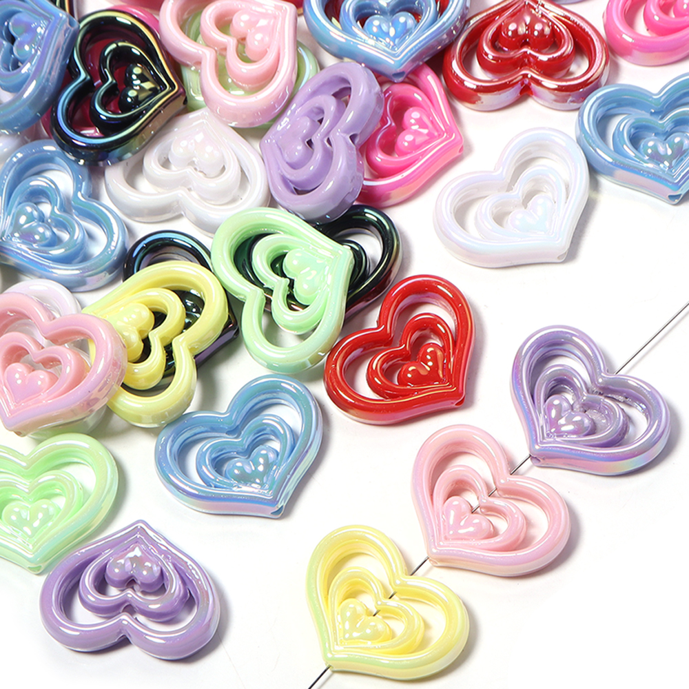 5pcs Acrylic Hollow Heart Bead - Phone Accessories Jewelry avis et prix
