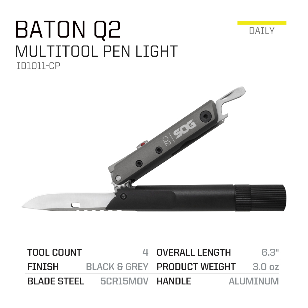SOG BATON Q2 4 in 1 Multi-Tool - Led Flash Case avis et prix