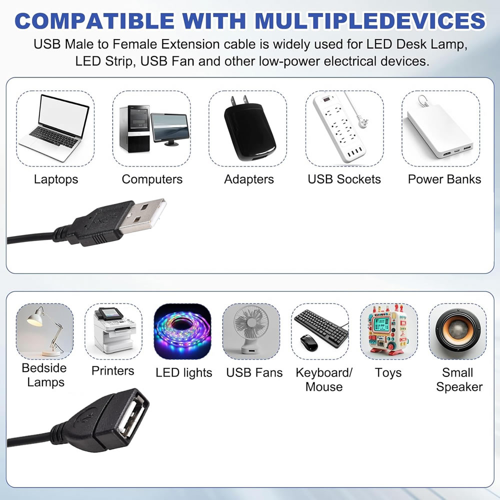 1M/2M USB Male to Female Exten - Led Flash Case avis et prix
