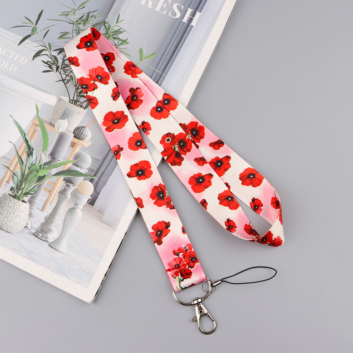Trendy Pink Cherry Lanyard Key - Phone Accessories Red avis et prix