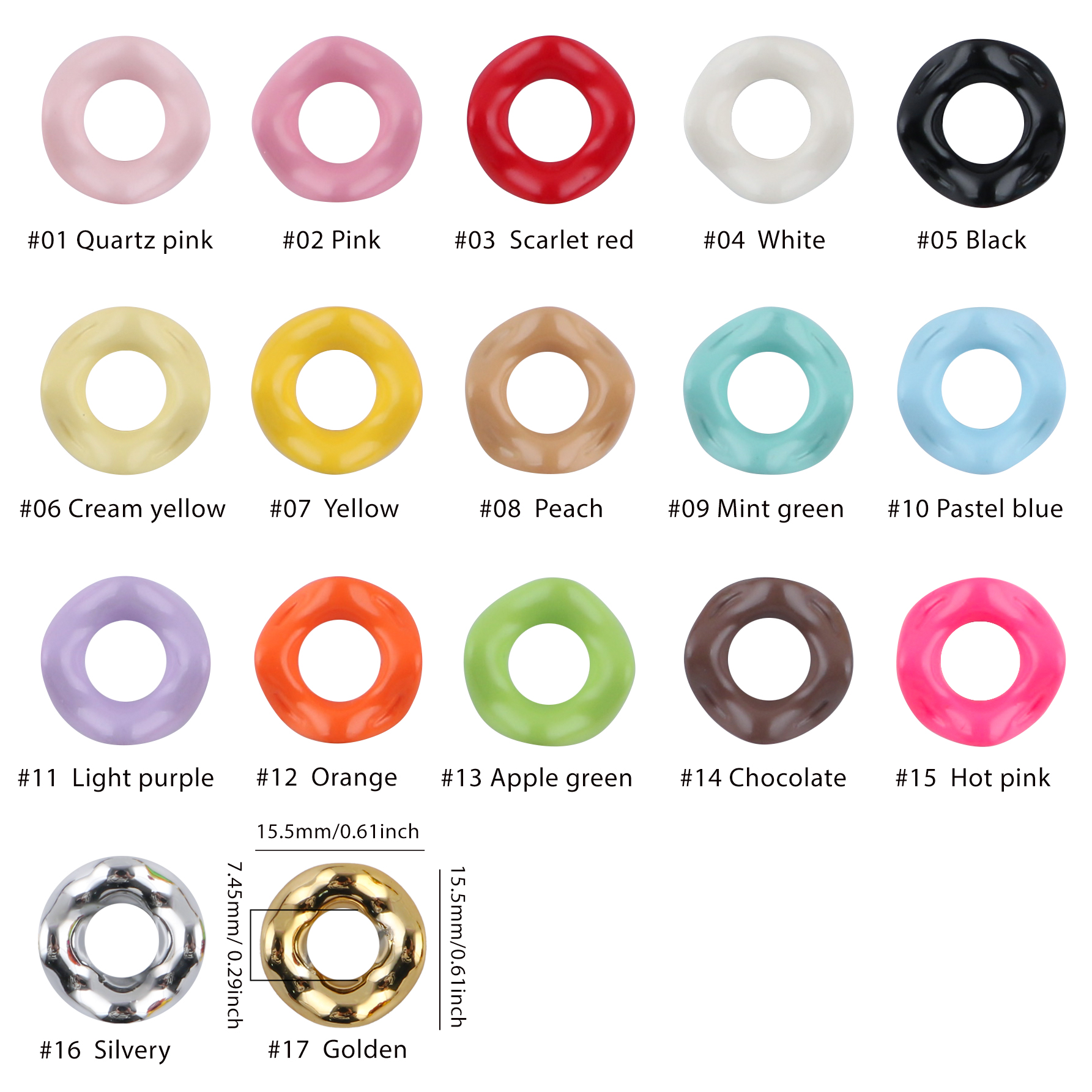 25Pcs15MM Wavy Big Hole Stack  - Phone Accessories Jewelry avis et prix